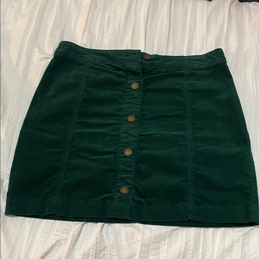 Copper Key Forest Green Mini Skirt